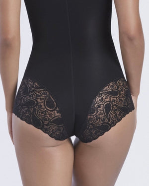 Thermal hiphugger lace trim body suit
