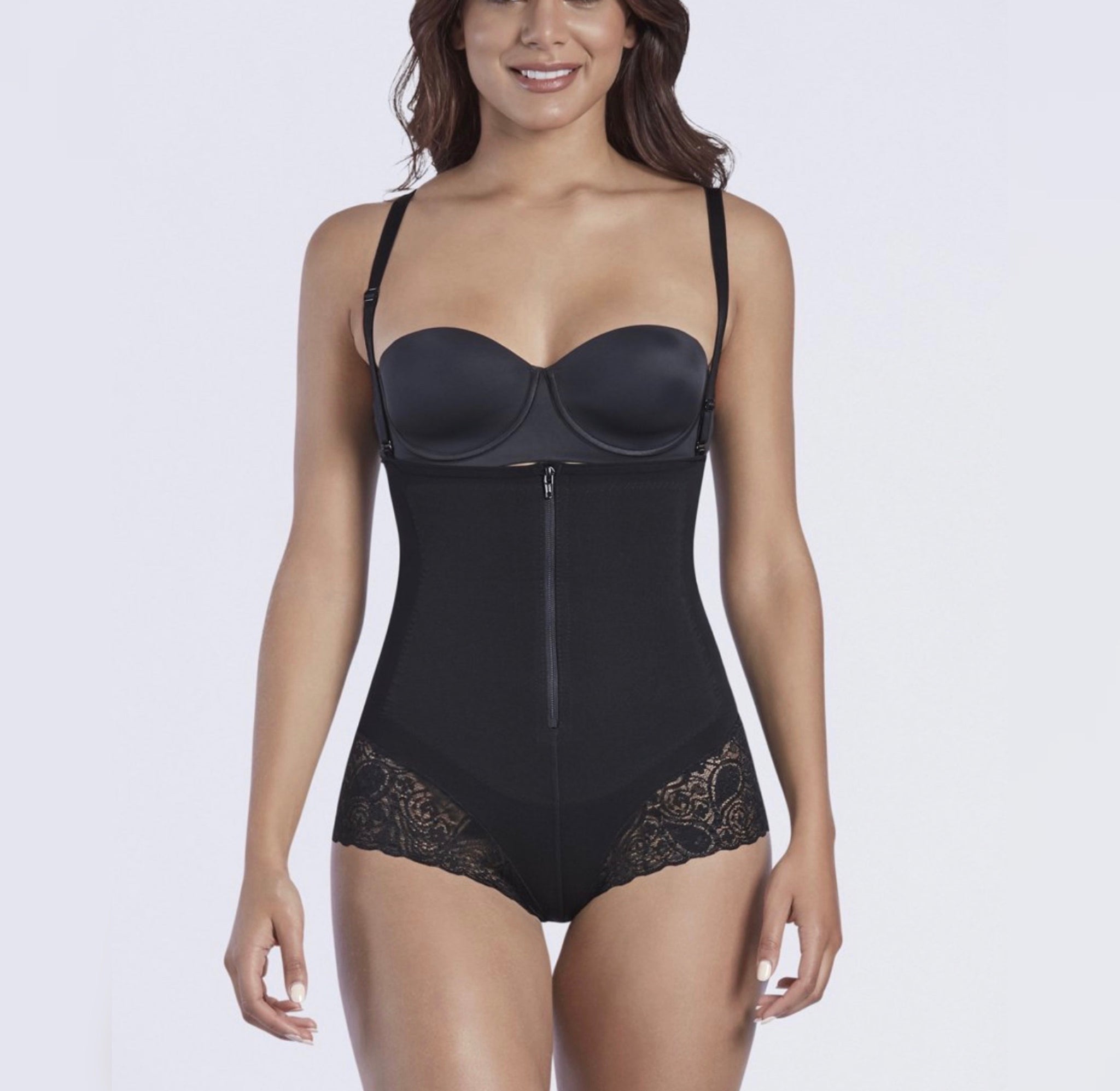 Thermal hiphugger lace trim body suit